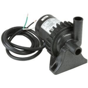 Small inline water pump with mounting base and long power cable