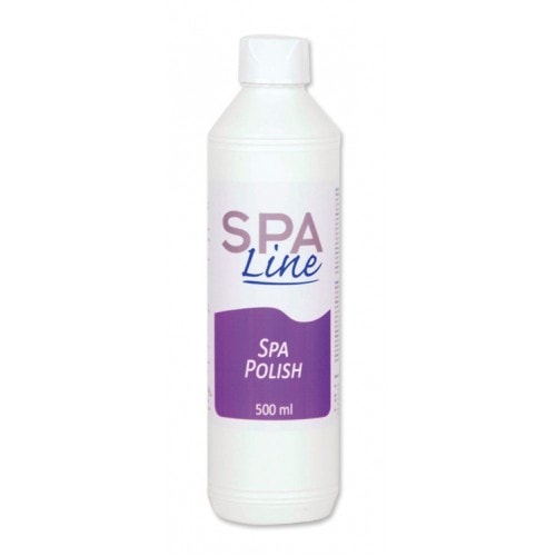 Bottle of SPA Line Spa Polish, white plastic container with purple label, 500 ml